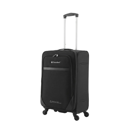 Średnia walizka Saxoline Soft czarna 48l
